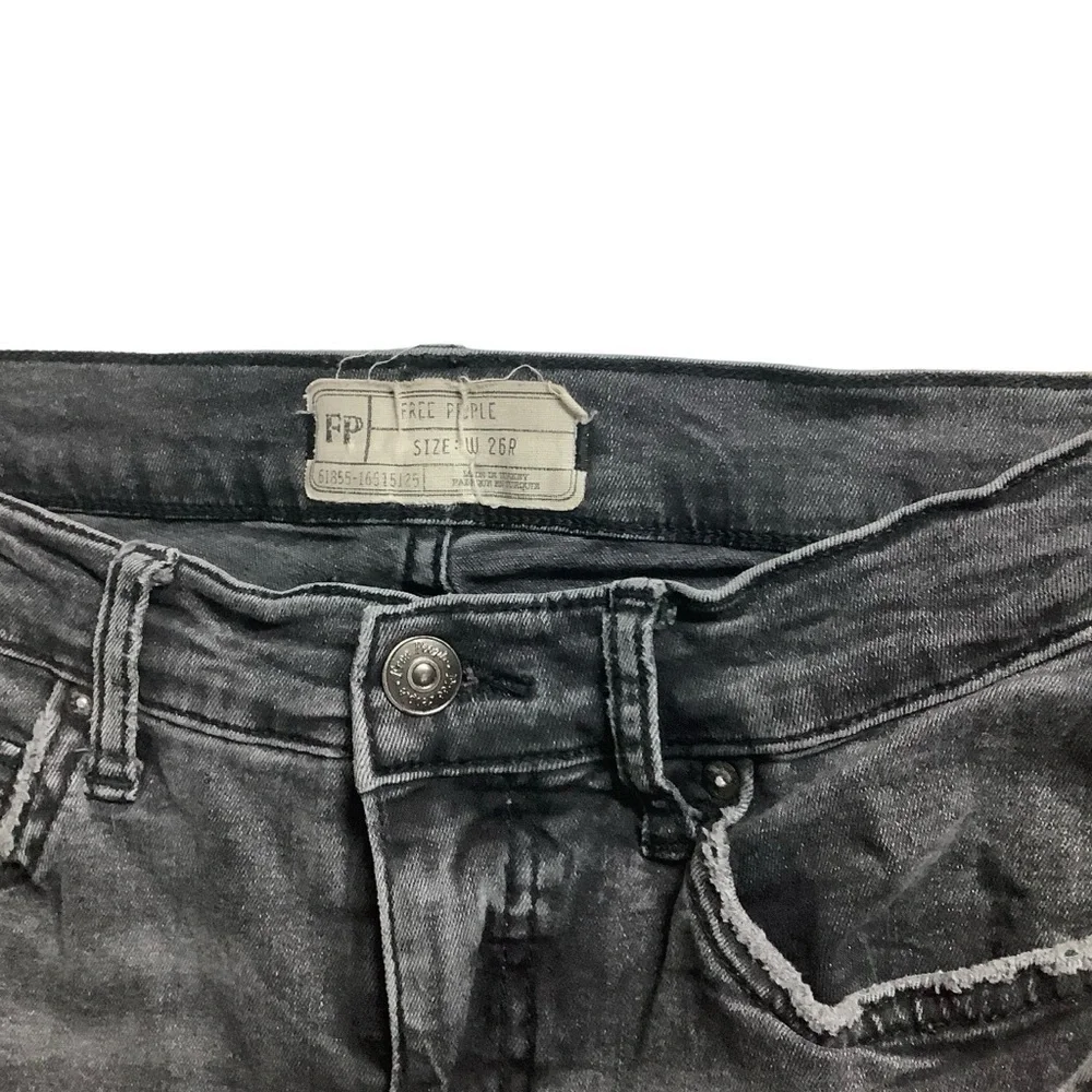 Free People Black Distressed Skinny Ankle Jeans Size 26